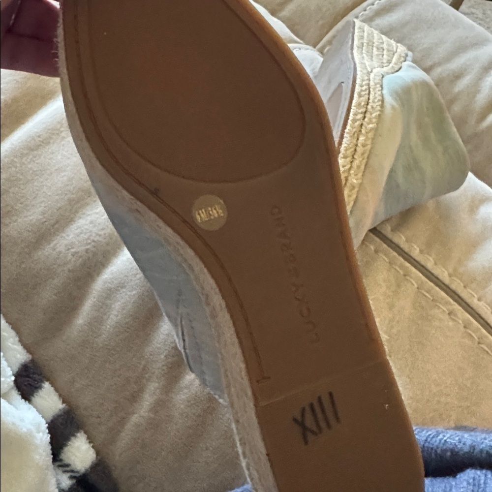 Lucky Brand Luciana Mule Light Blue Denim Swirl Shoes Size 6 NWOB Slip On - Picture 9 of 10